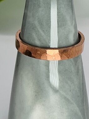 Raw Copper Ring Size 9 Band Jewelry Minimal Hammered Solid Handcrafted Made USA